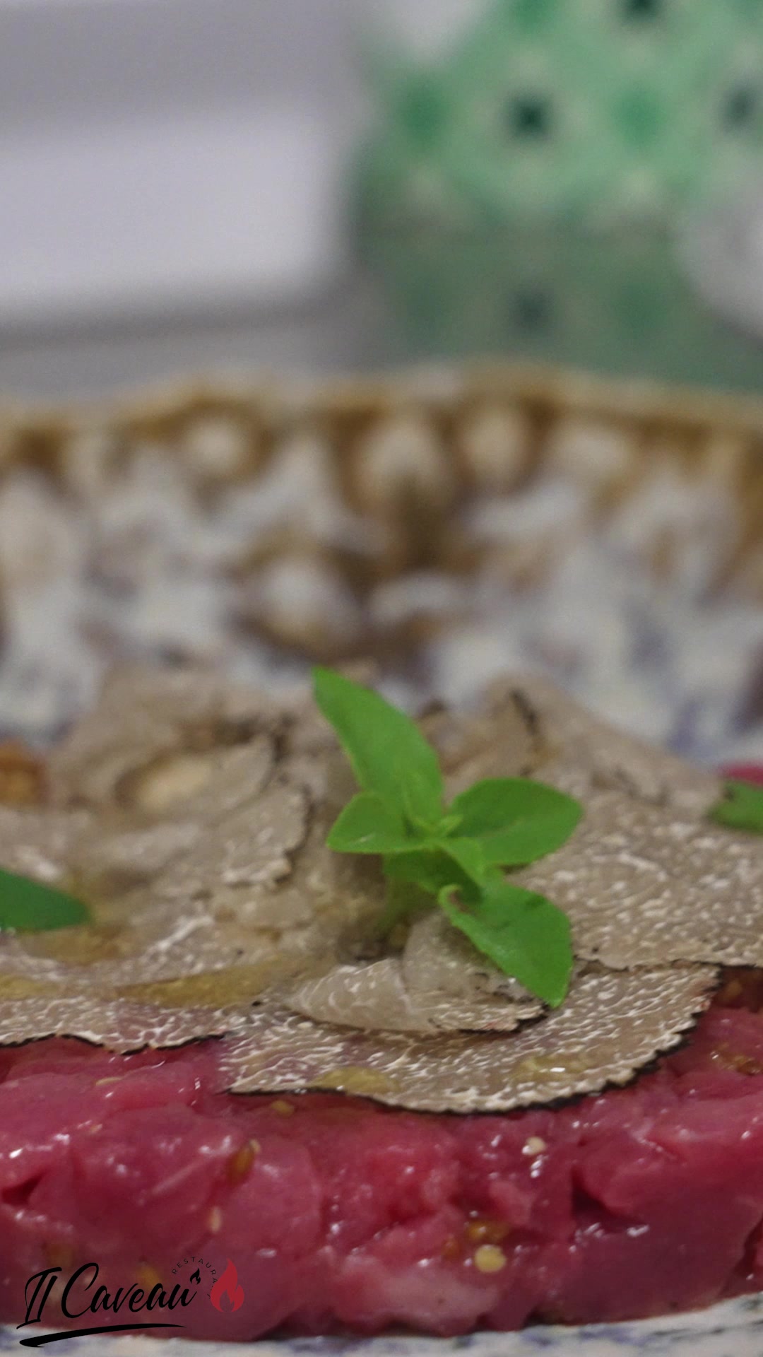 Tartare with shaved truffle