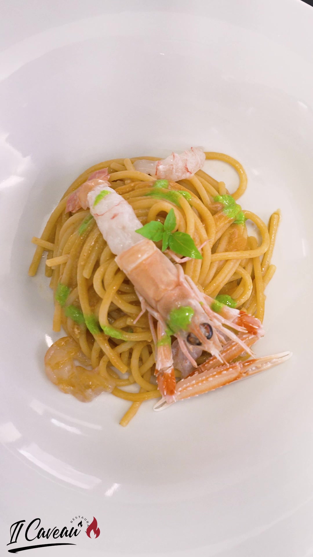 Pasta with langoustine at Il Caveau