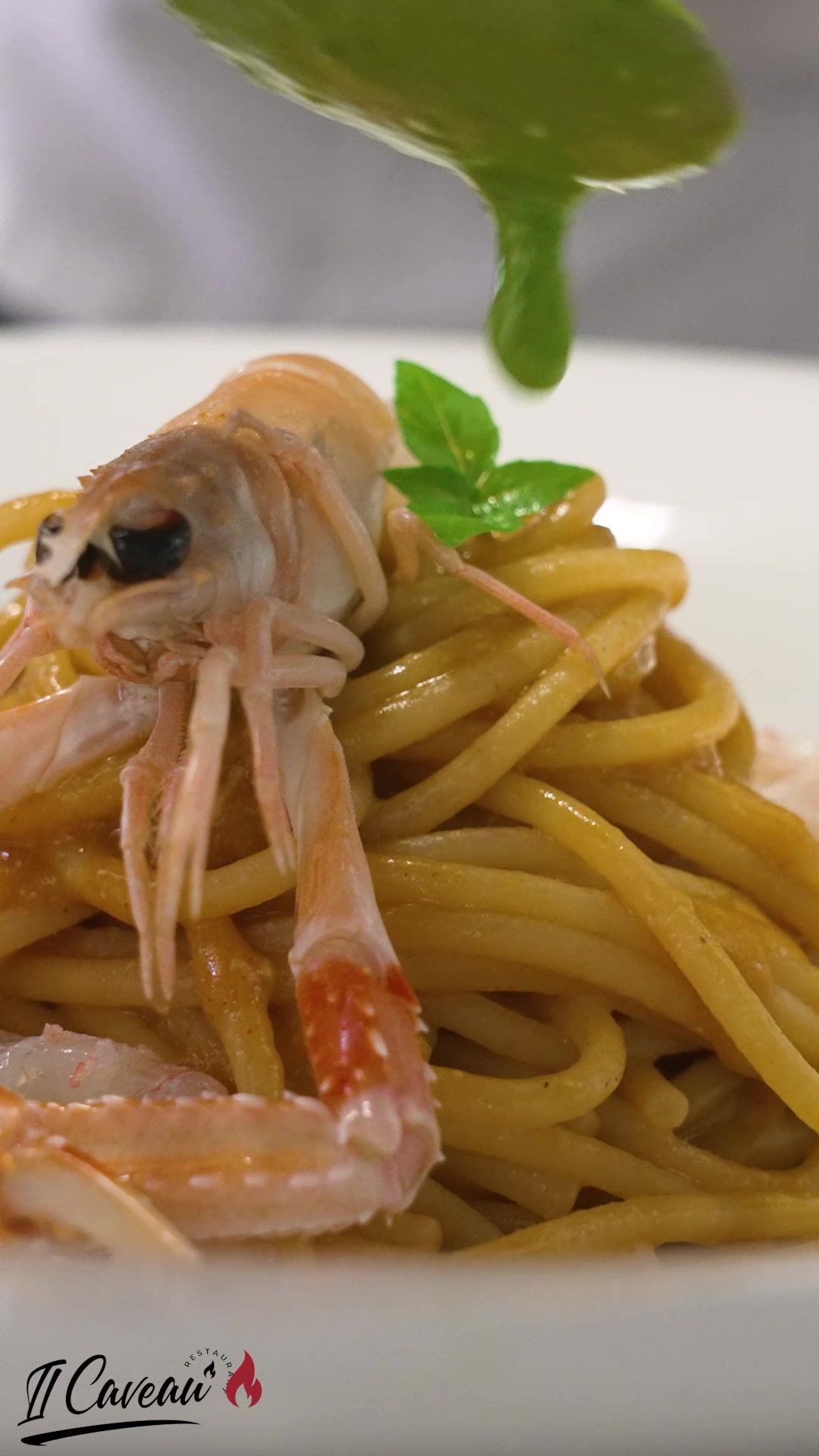 The finishing touch on a pasta dish